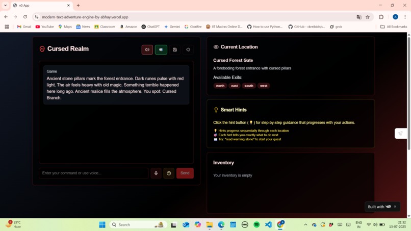 Cursed Realm - Modern Text Adventure Engine – screenshot 3