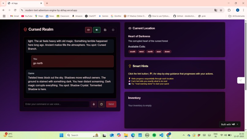 Cursed Realm - Modern Text Adventure Engine – screenshot 4