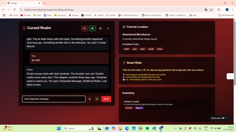 Cursed Realm - Modern Text Adventure Engine – screenshot 7