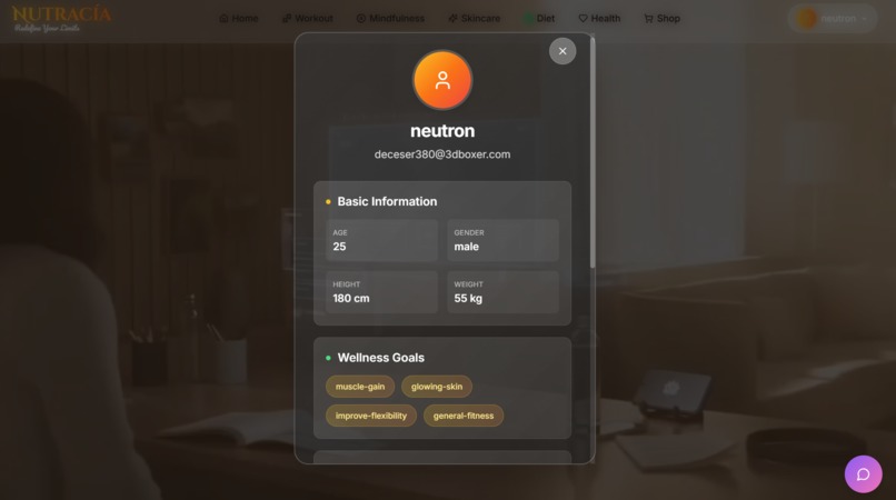 NUTRACIA – screenshot 2