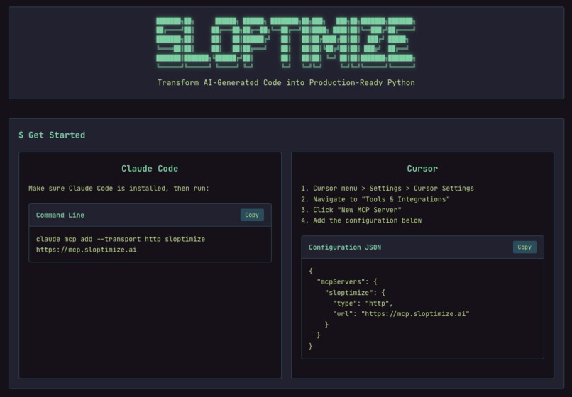 sloptimize – screenshot 1