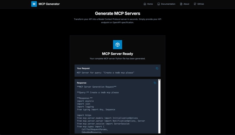 MCP Generator – screenshot 1