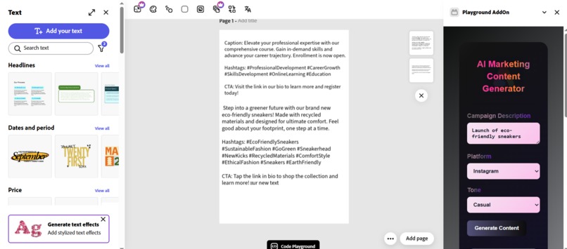 Adobe Express AI Content Studio and AI Looker analyzer  – screenshot 10