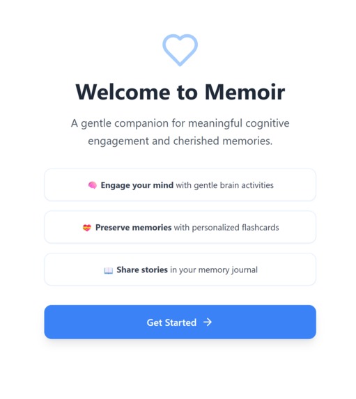 Memoir-app – screenshot 1