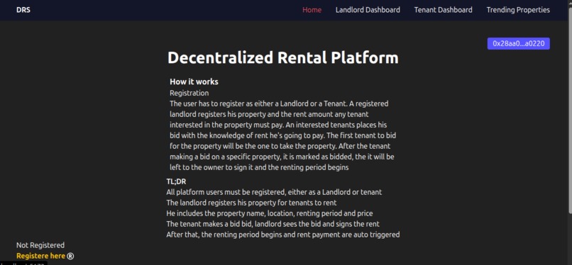 Decentralized Rental System – screenshot 1