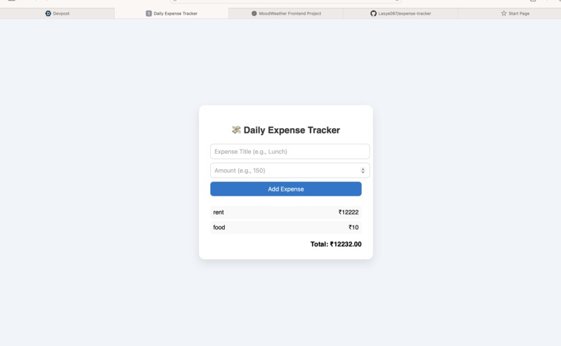 Daily Expense Tracker – screenshot 1
