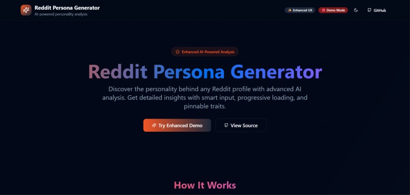 Reddit-Soul-Scribe : Reddit Persona Generator – screenshot 1
