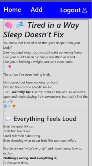 Personal Blog – screenshot 1
