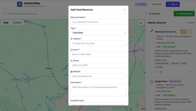 NutrientMap  – screenshot 2