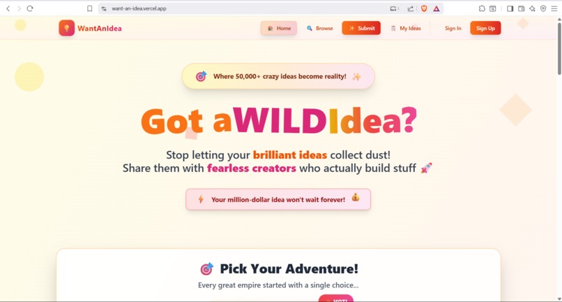 Want-an-idea – screenshot 1