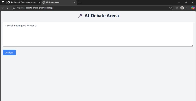 AI-Debate Arena – screenshot 1