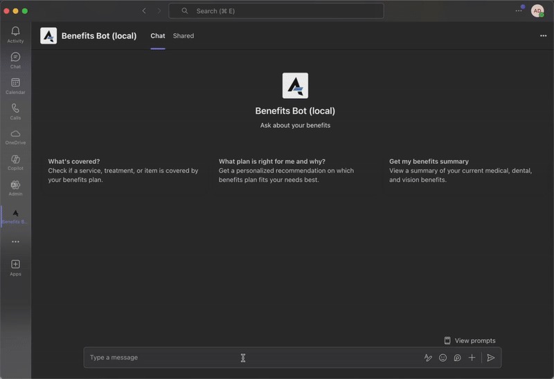 BenefitsBot – screenshot 1