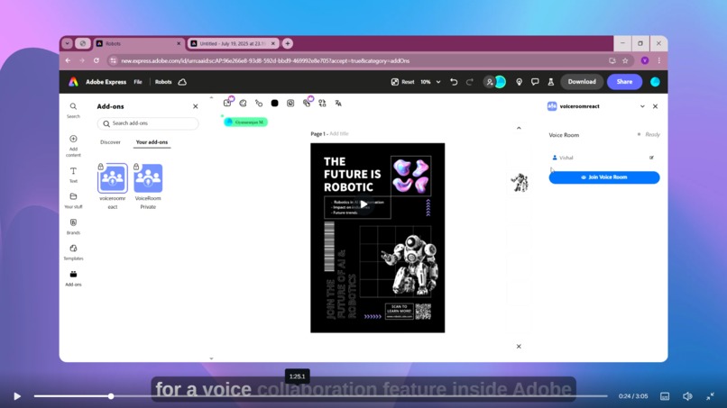  Voice Room — Realtime Voice Collaboration for Adobe Express – screenshot 2