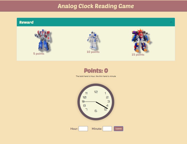 Analog Clock Reader Game For Kids – screenshot 1