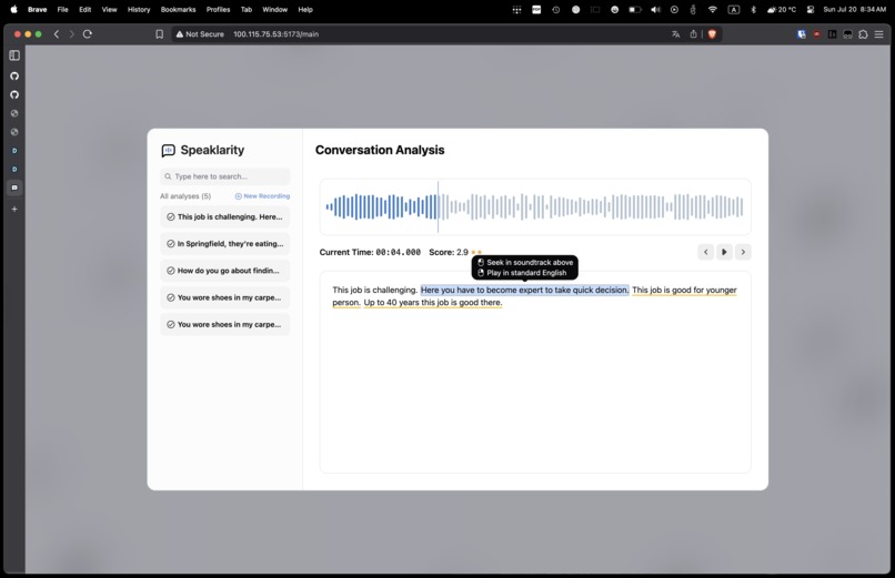 Speaklarity  – screenshot 2