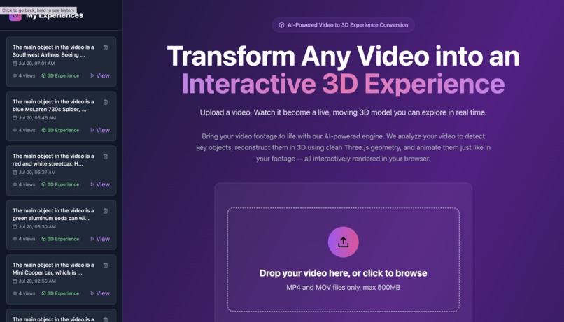 Video ➡️ 3D by 13Labs (Best Dev Tool & TwelveLabs API @ HT6) – screenshot 2