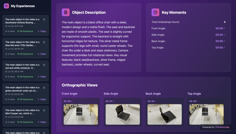 Video ➡️ 3D by 13Labs (Best Dev Tool & TwelveLabs API @ HT6) – screenshot 3