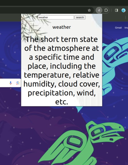 Chrome Dictionary Extension – screenshot 1