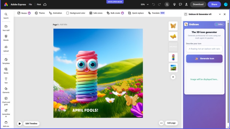 Uniicon - An Adobe Express Addon – screenshot 1