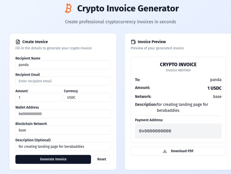 CryptoInvoice Pro – screenshot 1