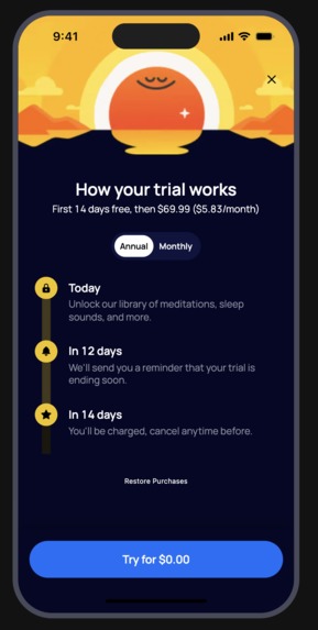 RevenueCat Paywall Output – screenshot 1