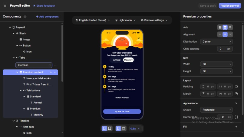Paywall Builder With RevenueCat – screenshot 1