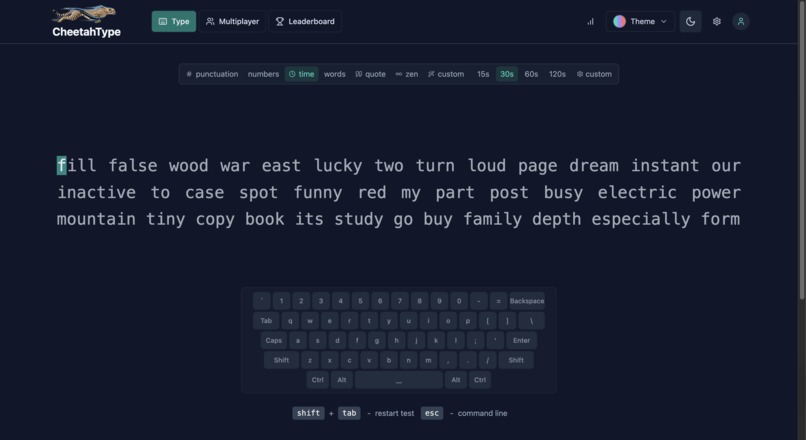 CheetahType – screenshot 1