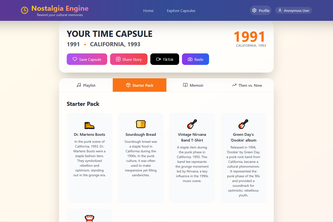 Nostalgia Engine: Travel Through Culture and Time