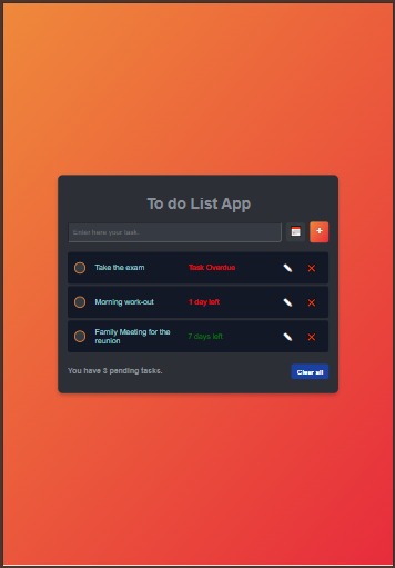 To Do List Web App – screenshot 1