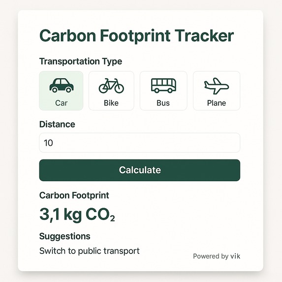 Carbon Footprint Tracker – screenshot 1