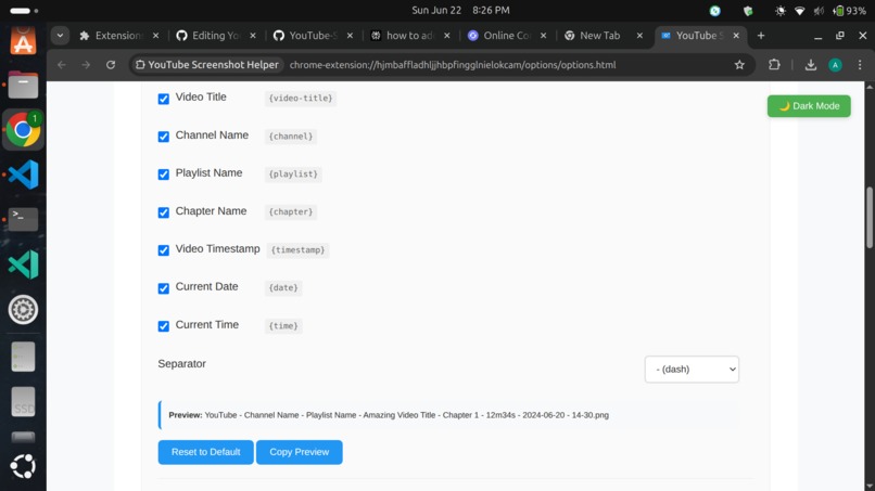 YouTube Screenshot Helper Extension – screenshot 1