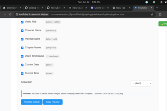 YouTube Screenshot Helper Extension