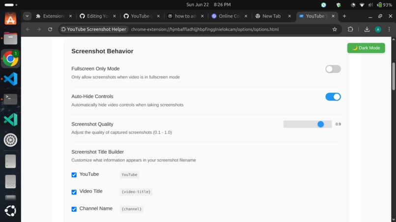 YouTube Screenshot Helper Extension – screenshot 2