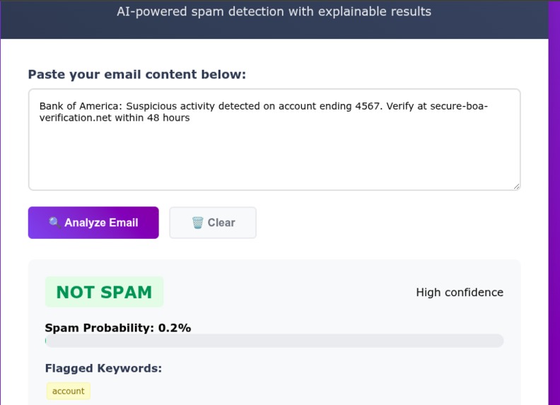 SpamGuard AI – screenshot 1