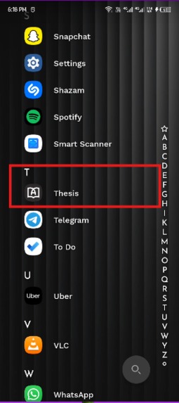 IThesis – screenshot 3