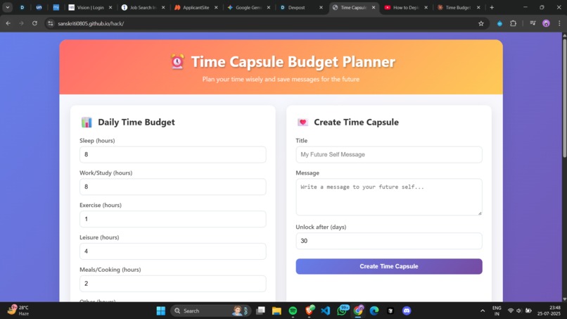 Time capsule budget planner – screenshot 1