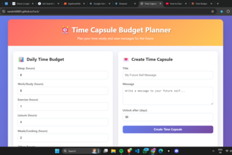 Time capsule budget planner