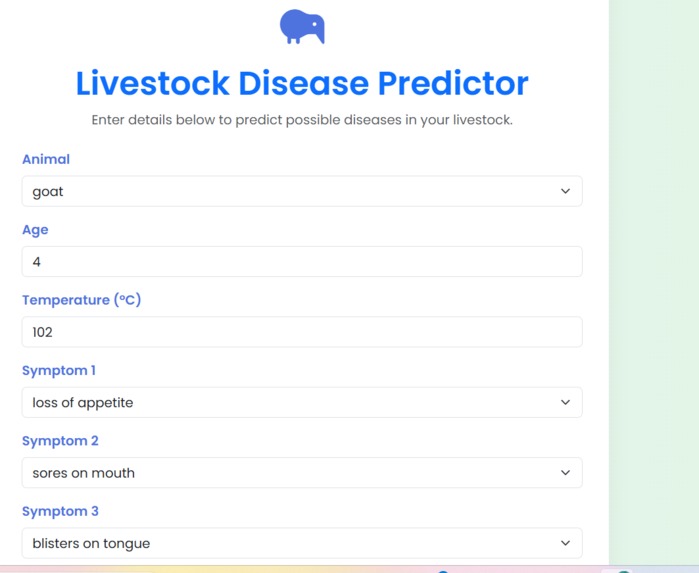 LiveStock Disease Predictor – screenshot 2