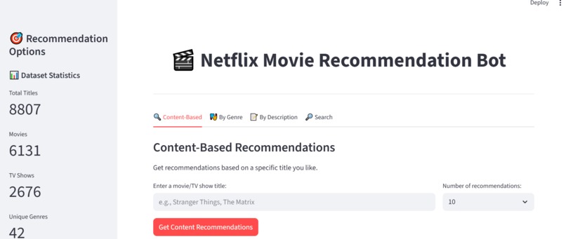 Movie Reccommendation Bot – screenshot 1