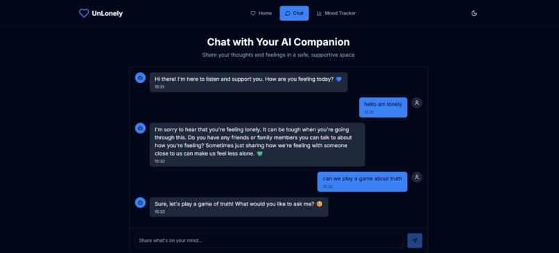 UnLonely – An AI Companion for the Lonely – screenshot 3