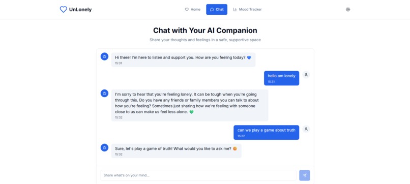 UnLonely – An AI Companion for the Lonely – screenshot 4