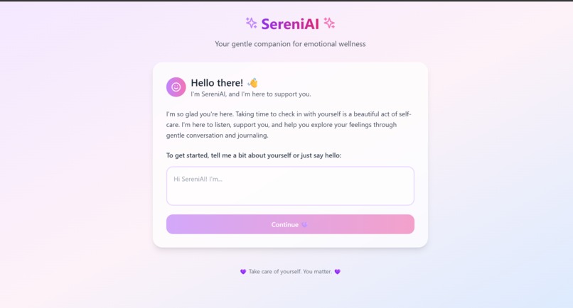  SereniAI – The Mental Wellness Co-Pilot for Students – screenshot 1