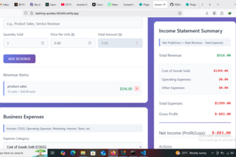 Track your business revenue and expenses 