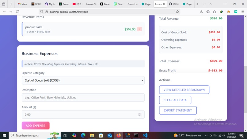Track your business revenue and expenses  – screenshot 2