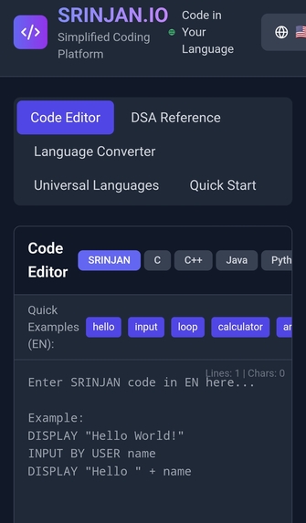 Srinjan Coding Language with Compiler  – screenshot 1