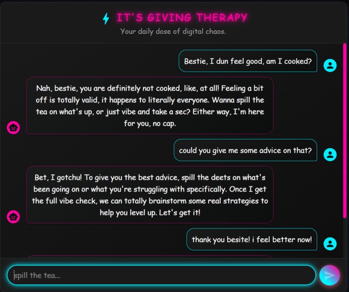 It's giving therapy – screenshot 1