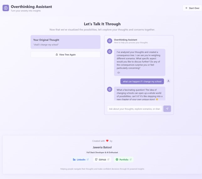 Overthinking Assistant – screenshot 1