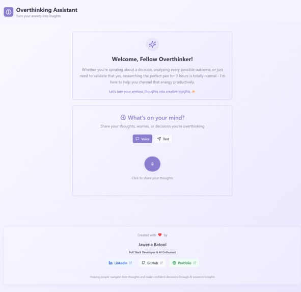 Overthinking Assistant – screenshot 3