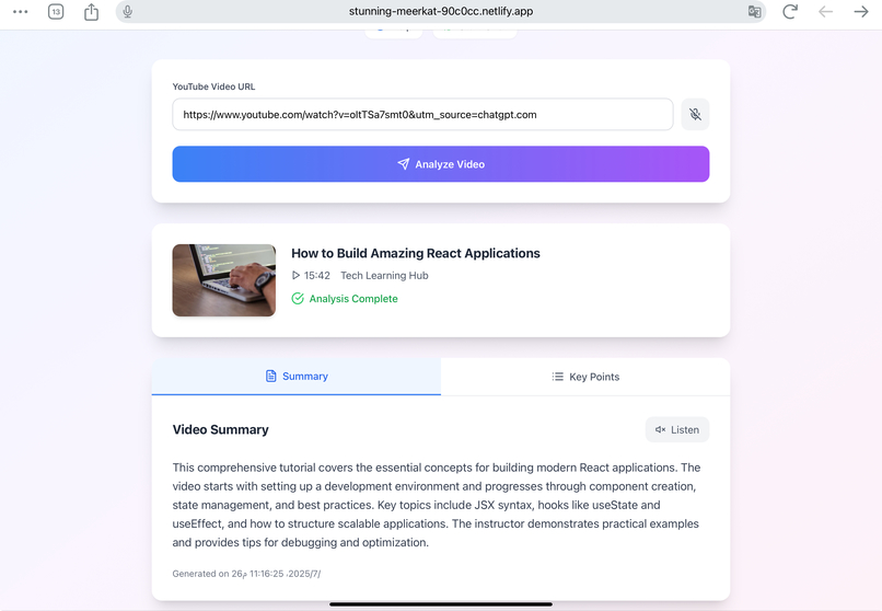 VideoSummarize – screenshot 2