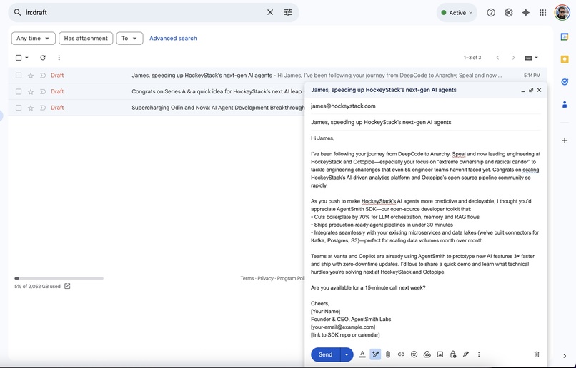 Hyper-personalized Outreach using Brightdata and Arcade.dev – screenshot 1